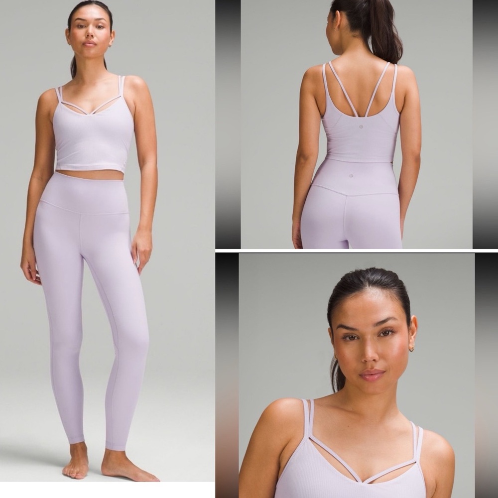 Lululemon Lavender Strappy Women's athletic crop tank! Size 6